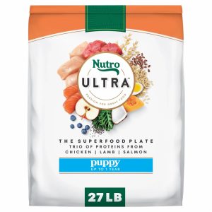 Nutro Ultra High Protein Dry Puppy Food,  Trio of Proteins from Chicken,  Lamb and Salmon,  27 lb Bag