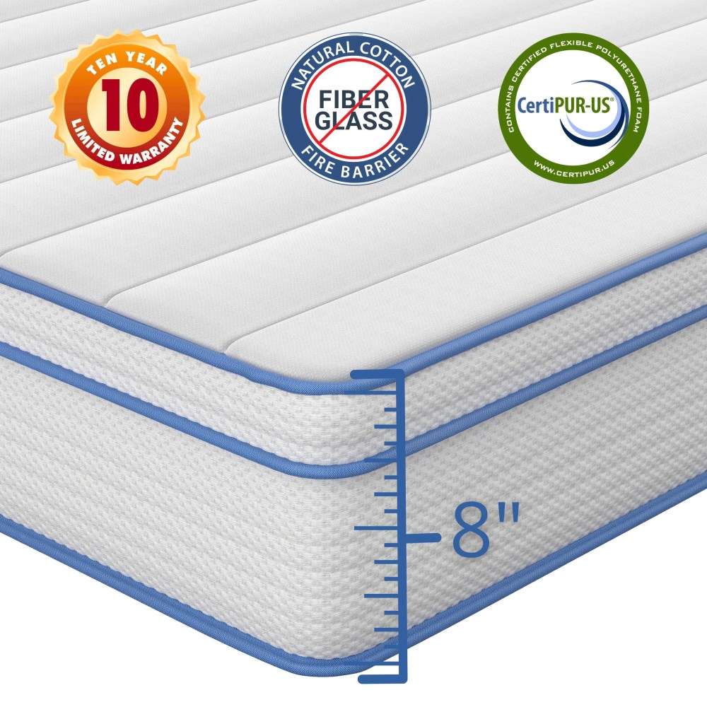Boyd Sleep York 8" Hybrid Memory Foam and Innerspring Mattress, Medium Firm, Adult, Full - Image 11