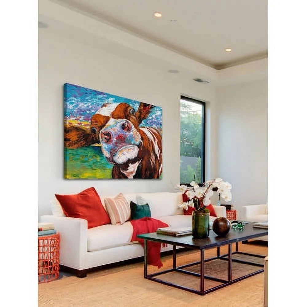 Marmont Hill Curious Cow I Canvas Wall Art - Image 4