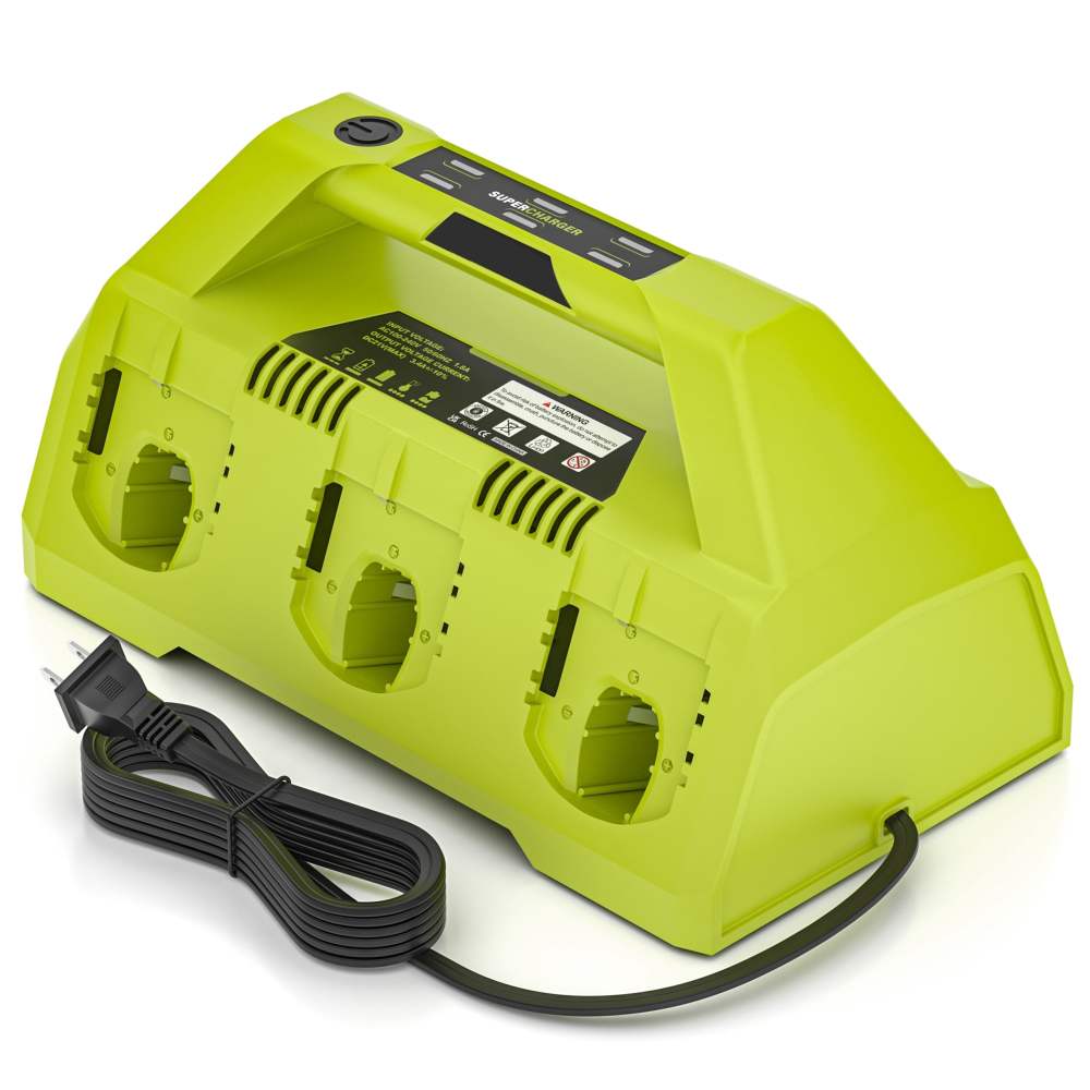 18V 6 Ports Rapid Charger Station for Ryobi P180 P135 18V ONE Supercharger for P100 / P102 / P105 / P107 / P108 / P189 / P190 / P193 , Compatible with All Ryobi ONE 18V Battery Without USB Port