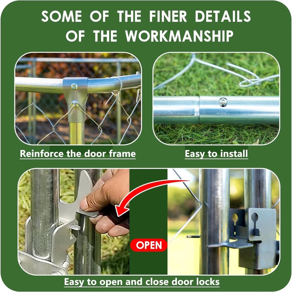 Haverchair Large Outdoor Dog Kennel, Heavy Duty Dog Kennel with Water&UV-Resistant Proof, Galvanized Steel Dog Pens Outside Dog House for Dog Run, Playpen (90" L x 90" W x 63" H)(90"L x 90"W x 63"H) - Image 3
