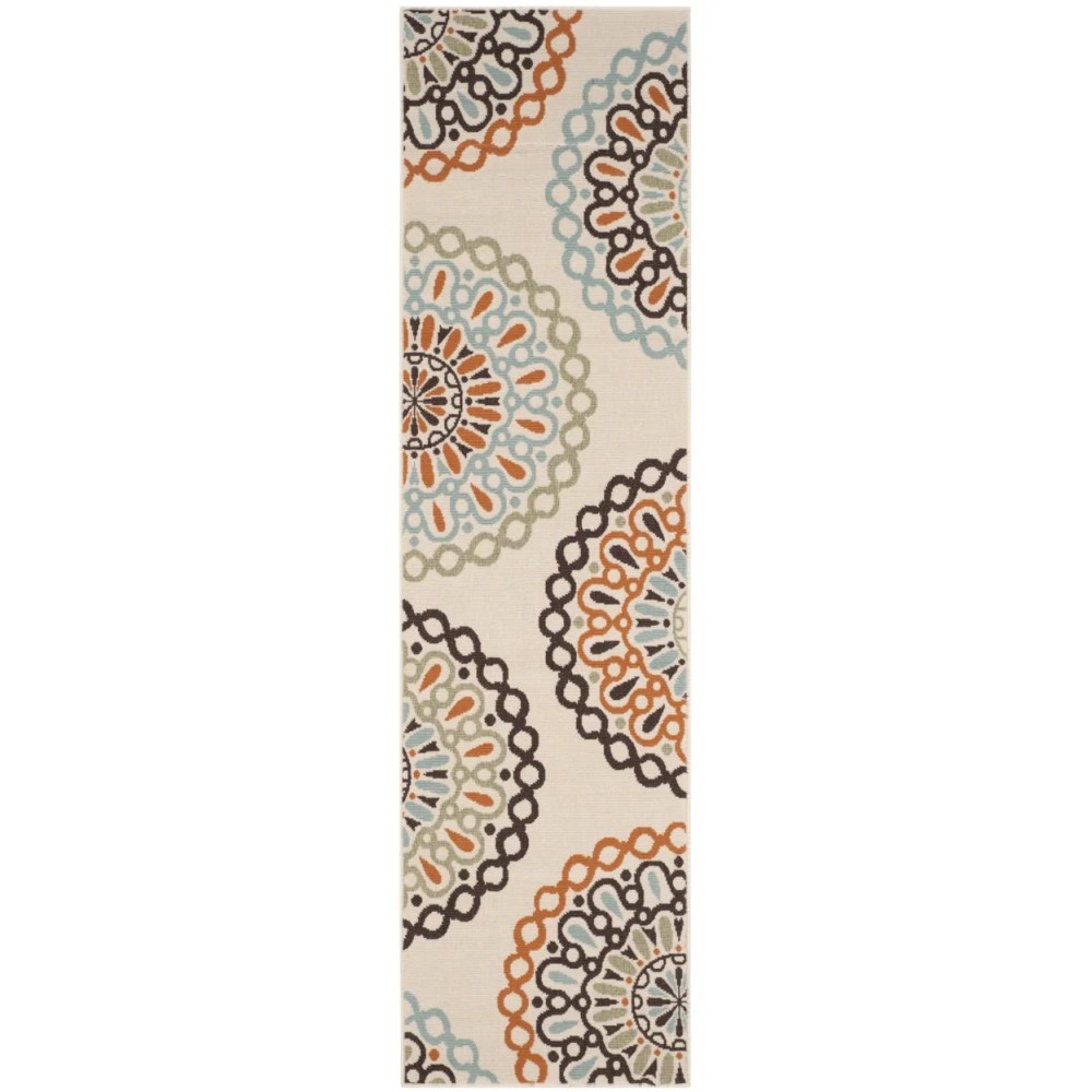 SAFAVIEH Veranda Axum Geometric Indoor/Outdoor Area Rug, 6'7" x 9'6", Cream/Terracotta - Image 6