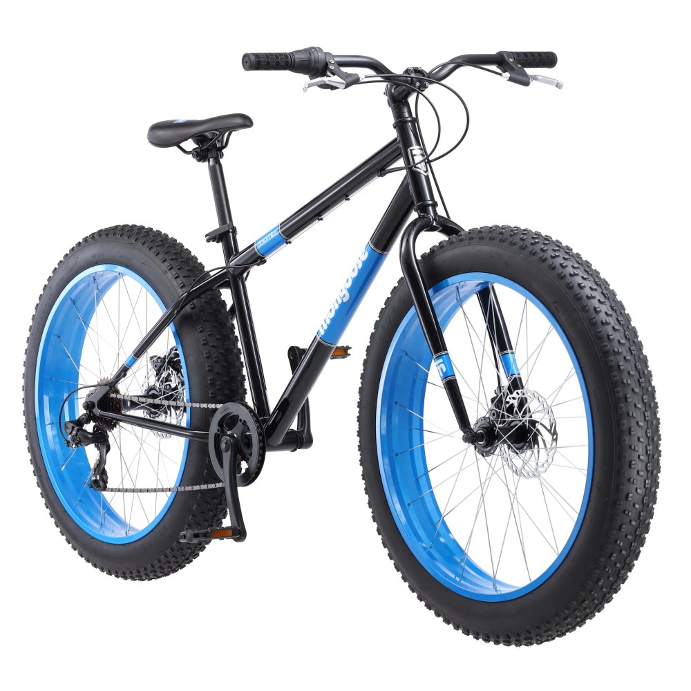 26" Mongoose Dolomite Mens Fat Tire Bike, 7 Speeds, Adults Age 13, Black