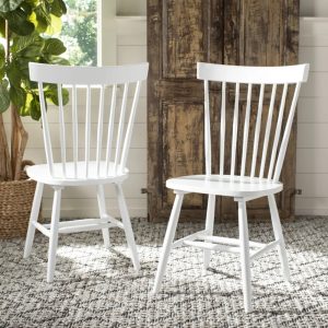 SAFAVIEH Parker 17"H Spindle Dining Chair Set of 2 White