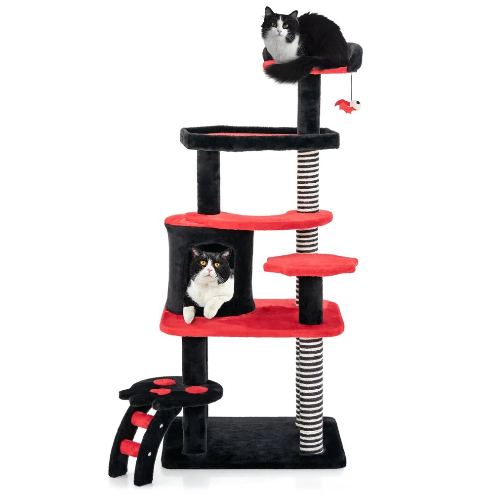 Gymax Gothic Cat Tree 52" Tall Cat Tower w/ Cat Bed Cat Condo Sisal Scratching Post - Image 10