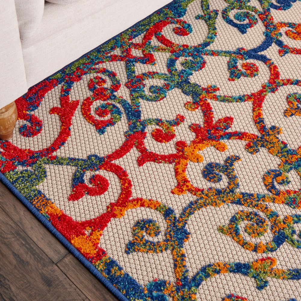 Nourison Aloha Indoor/Outdoor Transitional French Country Multicolor 6" x 9" Area Rug, (6" x 9") - Image 8