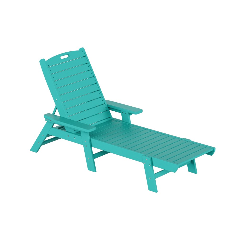 GARDEN Set of 2 Patio Outdoor Chaise Lounge Chair, Turquoise - Image 2