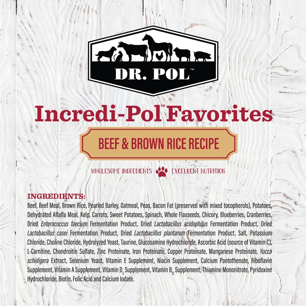 (3 pack) Dr. Pol Incredi-Pol Favorites Beef and Brown Rice Recipe Dog Food - 6lb - Image 4