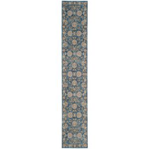 SAFAVIEH Vintage Persian Maggie Distressed Polyester Runner Rug, Turquoise/Multi, 2'2" x 12"