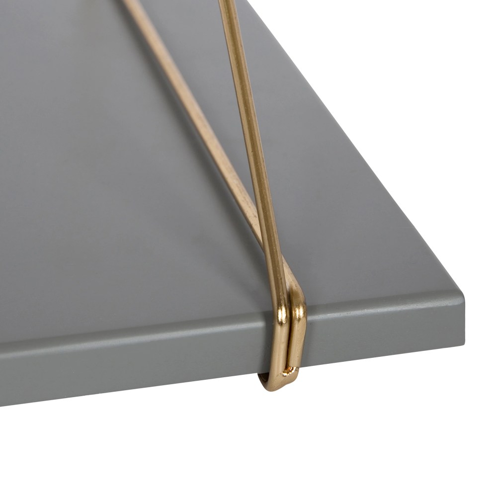 Kate and Laurel Vista Wood and Metal Wall Shelves, Gray/Gold 2 Piece - Image 2