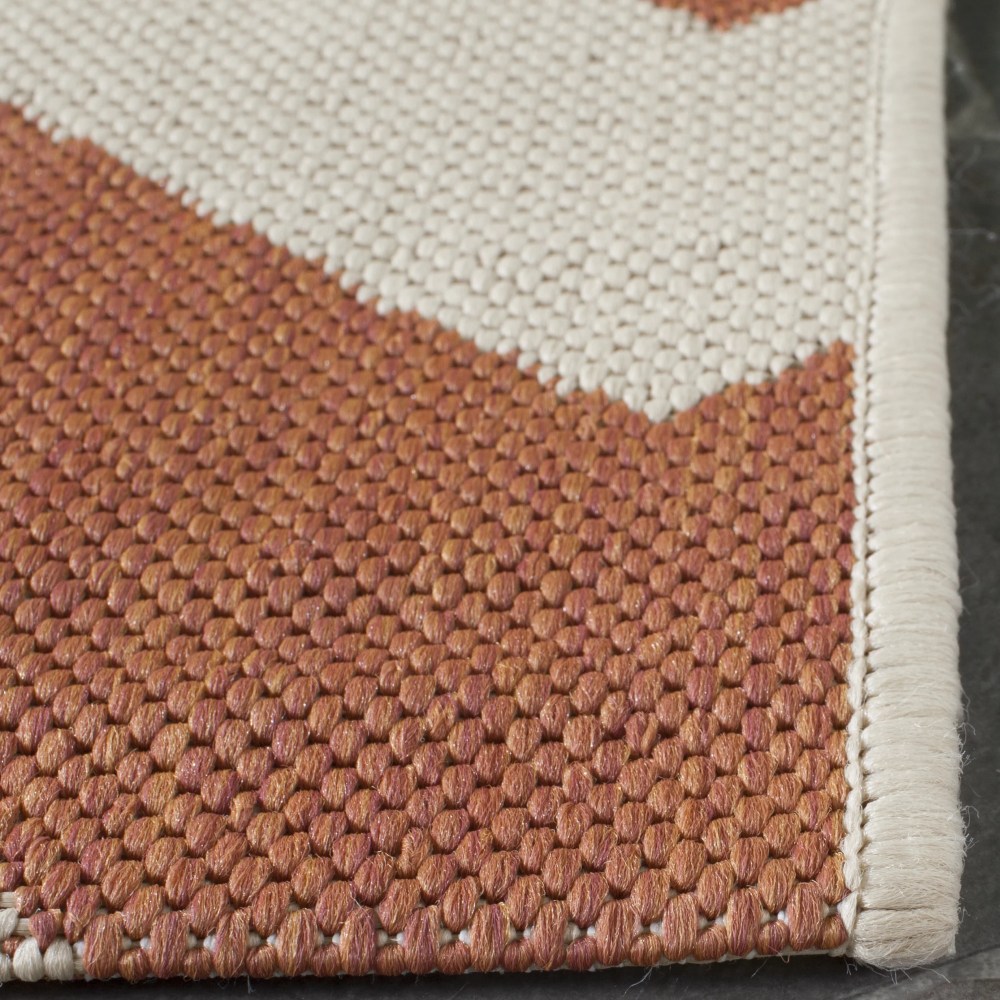 Safavieh Courtyard Bailey Chevron Indoor/Outdoor Area Rug, Terracotta/Beige, 5'3" x 7'7" - Image 7