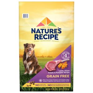 Nature's Recipe Grain Free Lamb,  Sweet Potato & Pumpkin Dry Dog Food,  24 lb. Bag