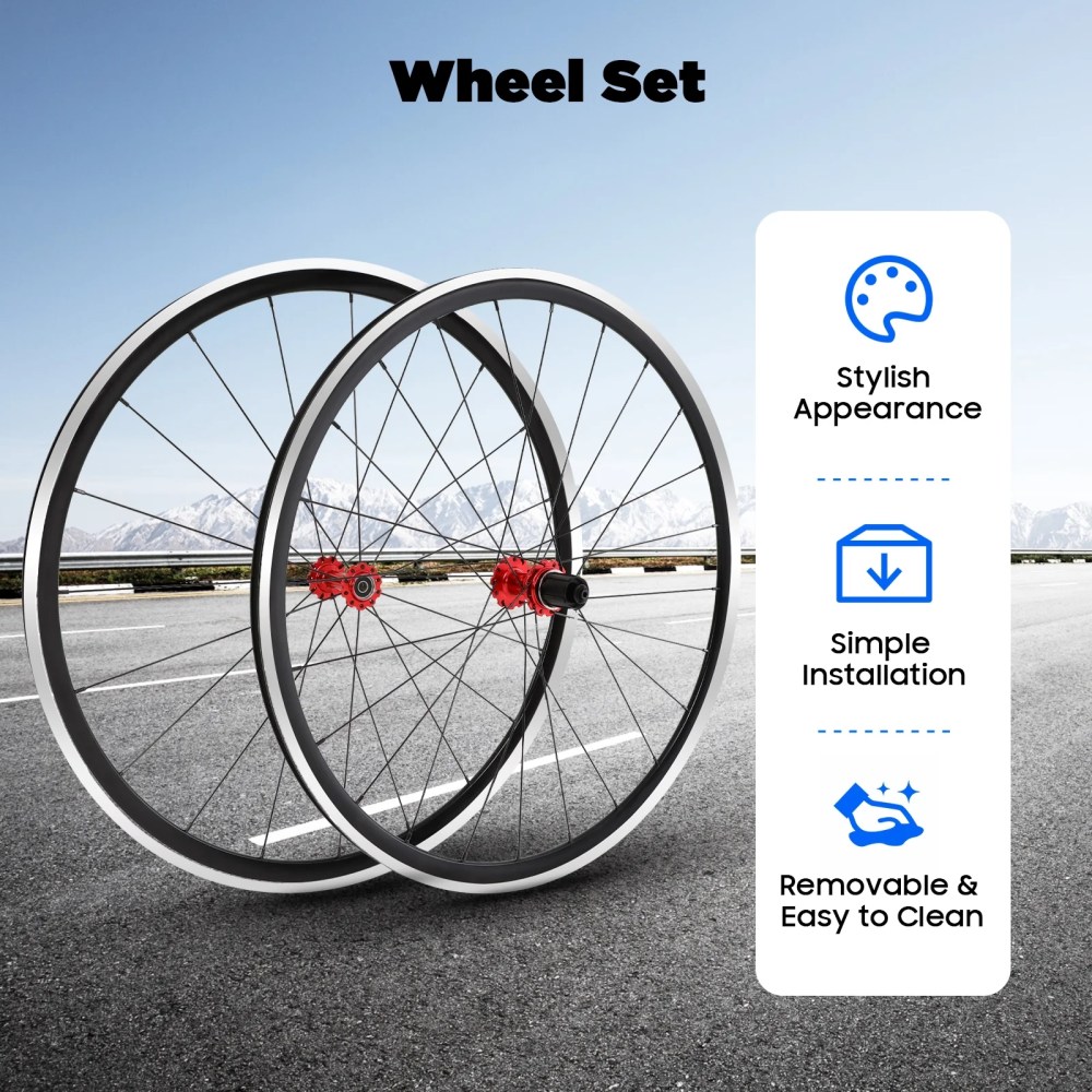 700C Road Bike Wheels Front&Rear Clincher Rim Brake 7/8/9/10/11 Speed Bike Wheel for Most Road Bikes