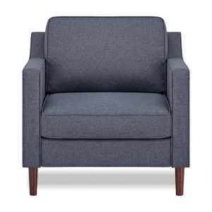 A&D Home Sedona Dark Gray Faux Linen Modern Accent Chair,Upholstered Contemporary Lounge Armchair