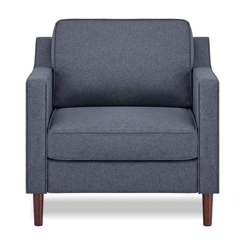 A&D Home Sedona Dark Gray Faux Linen Modern Accent Chair,Upholstered Contemporary Lounge Armchair