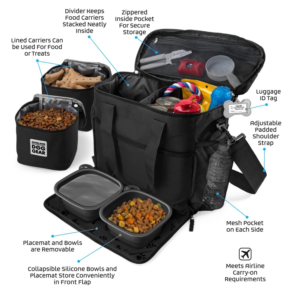 Mobile Dog Gear Week Away Bag, Medium/Large, Black - Image 6