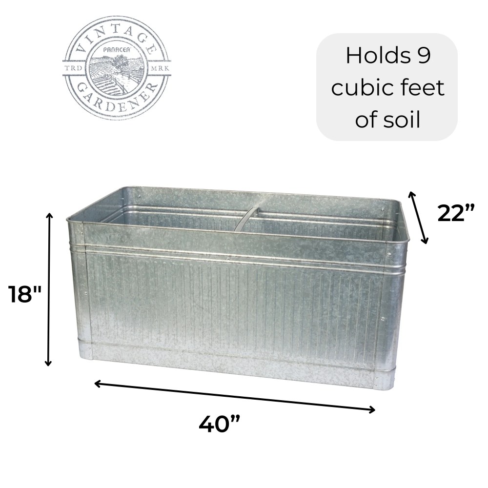 40" Raised Frame Bottomless Vintage Galvanized Metal Planter Box Outdoor Garden Bed for Vegetables Flowers Herbs - Image 3