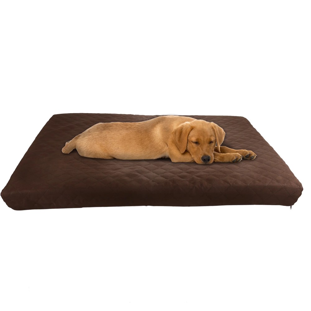 Waterproof Memory Foam Pet Bed- Indoor/Outdoor Dog Bed with Water Resistant Non Slip Bottom and Removeable Washable Cover, 36 x 27 by PETMAKER -Brown