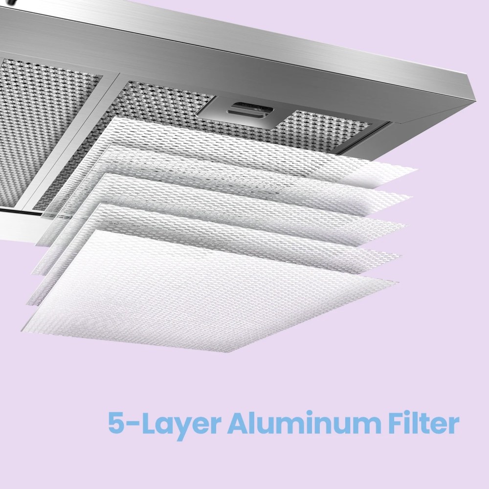 Comfee 36" Ductless/Ducted, Convertible, Pyramid Range Hood, Stainless Steel, CVP36W4AST - Image 6