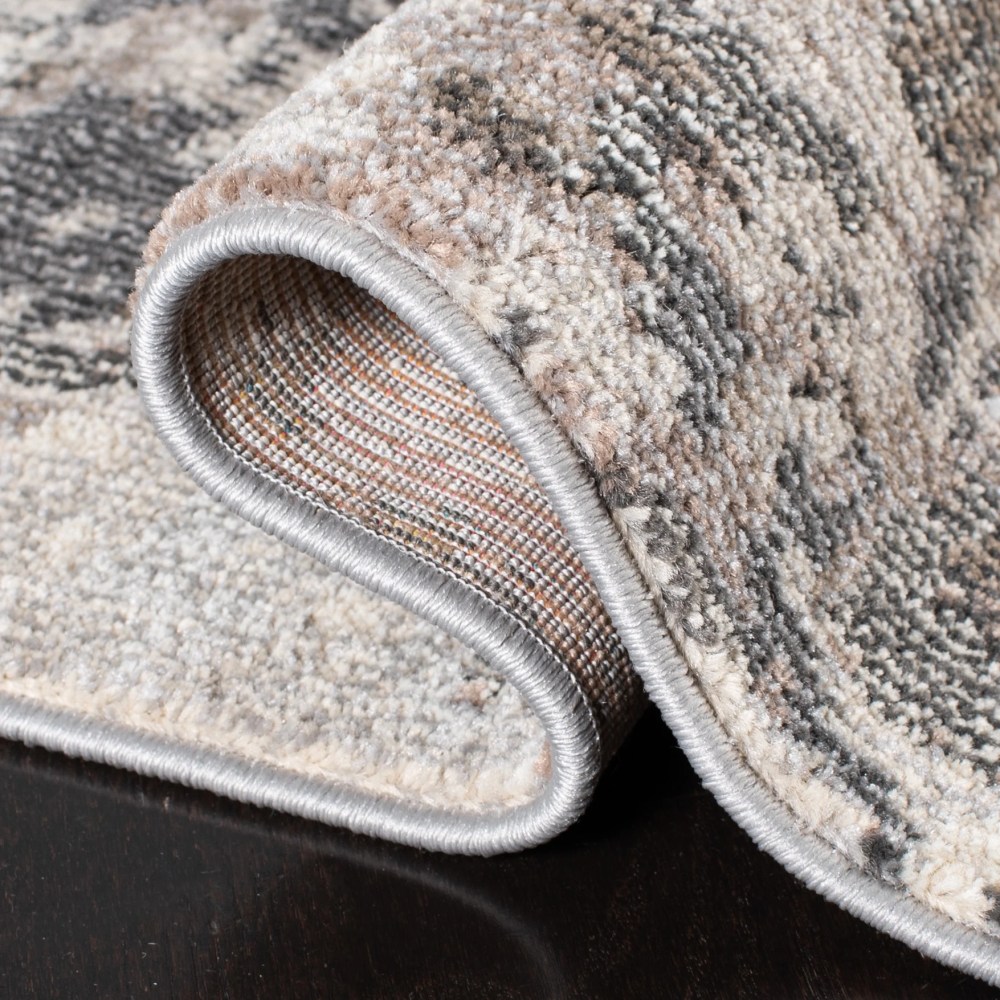 SAFAVIEH Madison Candelario Abstract Polka Dots Area Rug, Grey/Beige, 10" x 14" - Image 2
