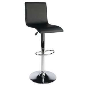 Winsome Wood Spectrum High Back Adjustable Swivel Stool,Black & Chrome Finish