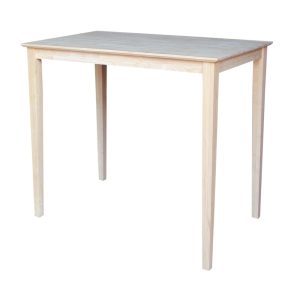 International Concepts Unfinished 42" Solid Dining Table with Shaker Legs