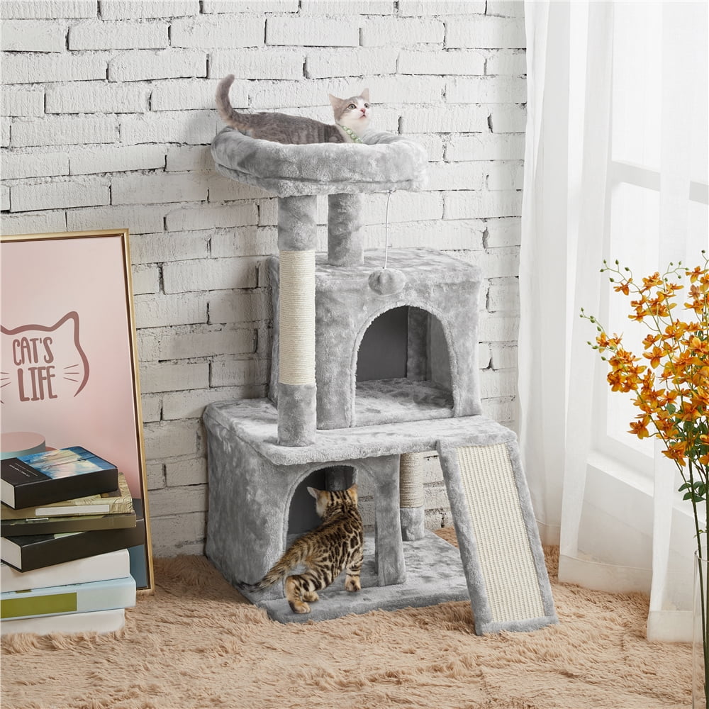Alden Design 36" Cat Tree with Condo and Scratching Post Tower, Dark Gray - Image 7