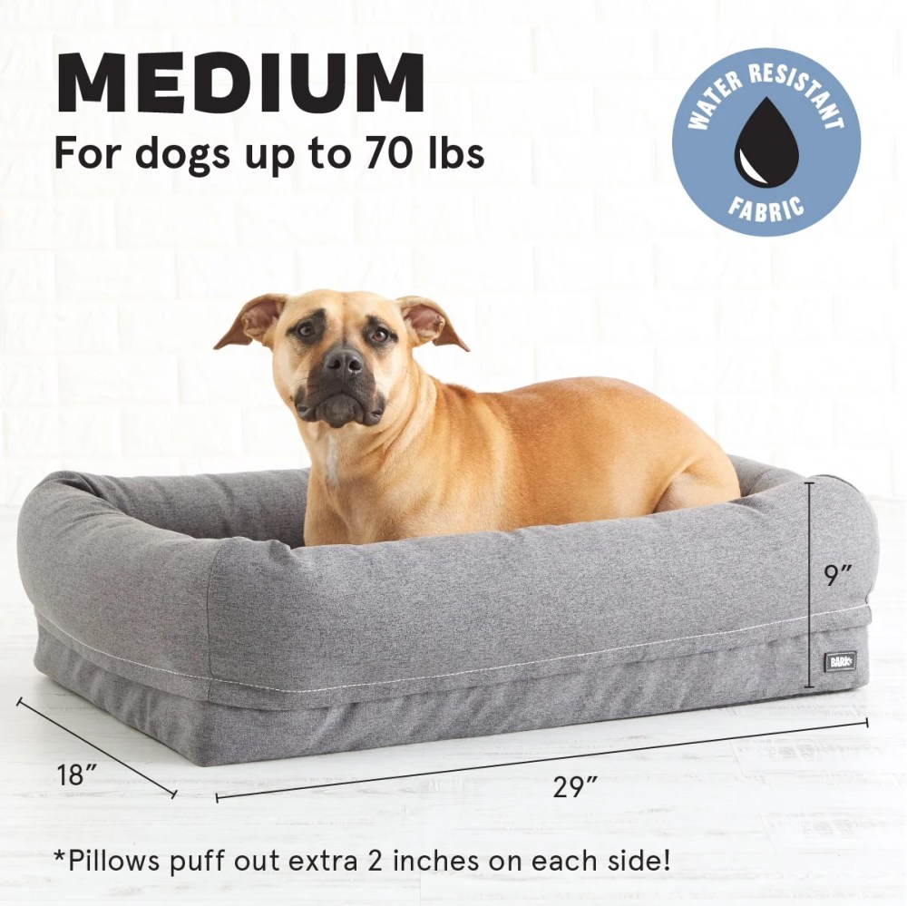 BARK 2-in-1 Memory Foam Cuddler Dog Bed Plush Orthopedic Joint Relief Crate Lounger or Donut Pillow Bed, Machine Washable Removable Cover Waterproof Lining Includes Toy - Image 3