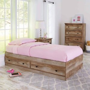 Better Homes & Gardens Crossmill Mates Storage Bed, Twin, Weathered Finish