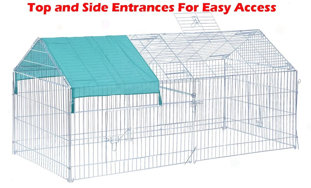 Mcage Flexible 87" X-Large No Rust Galvanized Outdoor Crate for Chicken, Puppies & Kittens with Pet Kennels & Crates - Image 2