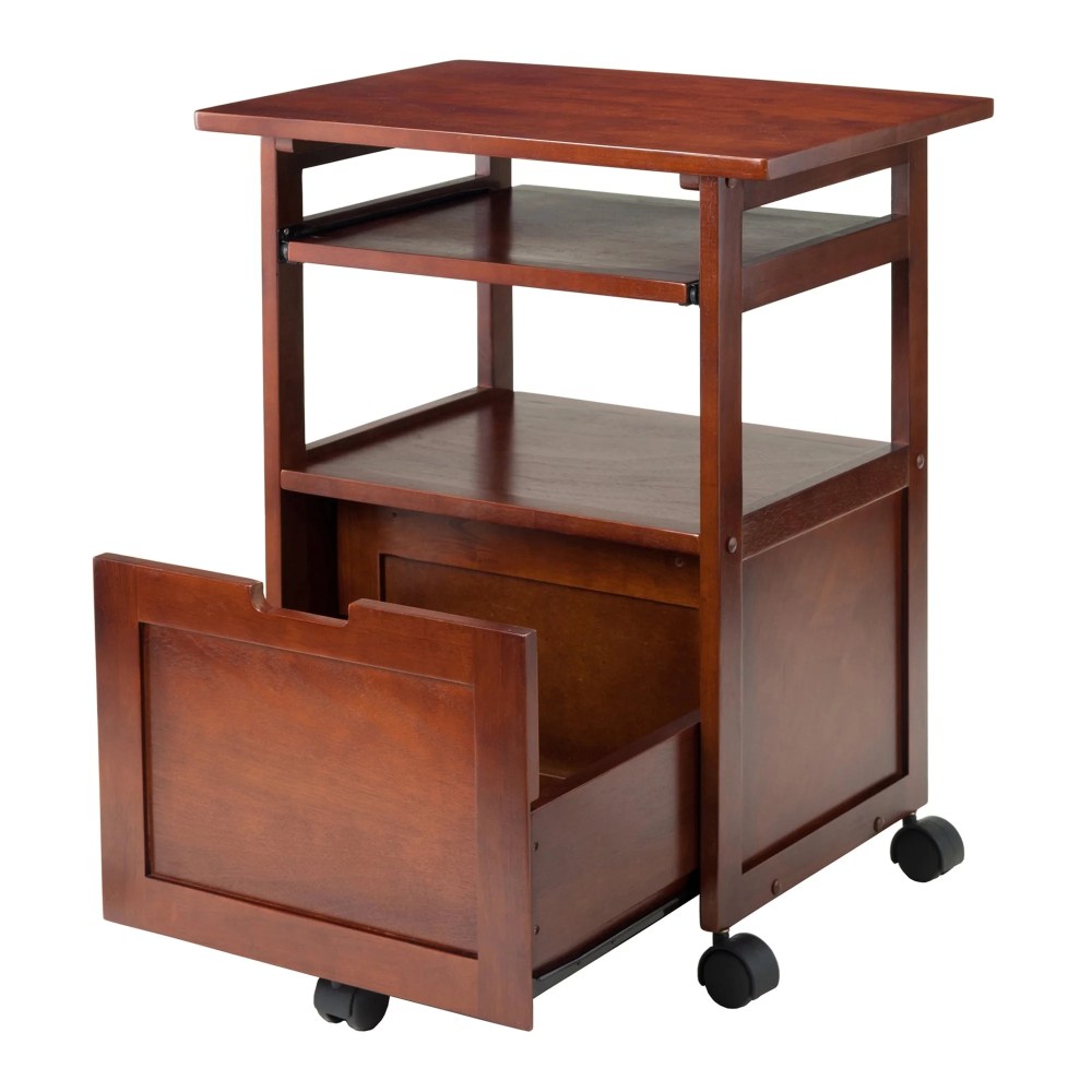 Winsome Piper Work Station, Keyboard, Walnut Finish - Image 3