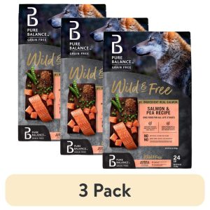 (3 pack) Pure Balance Wild & Free Grain-Free Salmon & Pea Recipe Dry Dog Food,  24 lbs