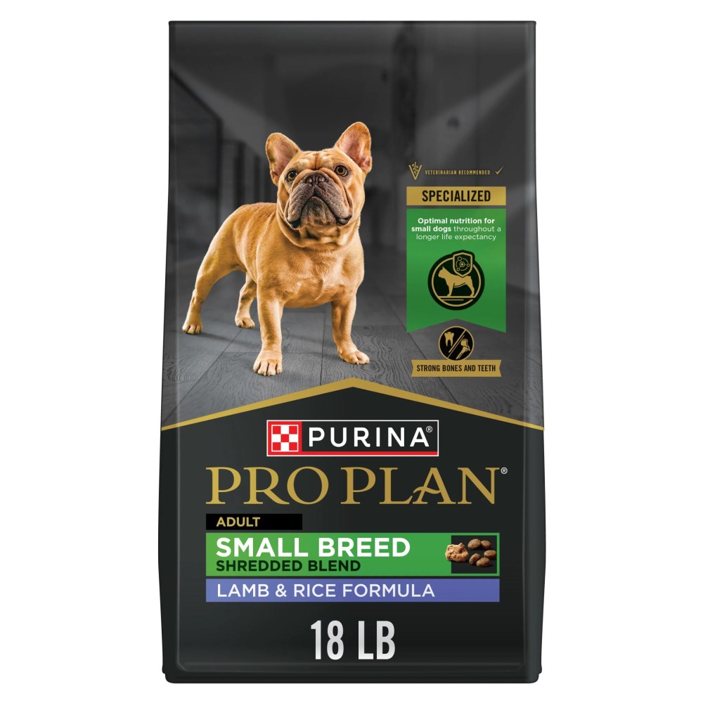 Purina Pro Plan Small Breed Dog Food Shredded Blend Lamb and Rice Formula With Guaranteed Live Probiotics