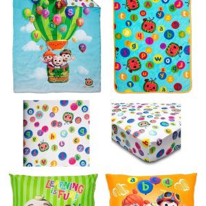 Cocomelon 5-Piece Toddler Bedding Set & Blanket, Blue, Unisex