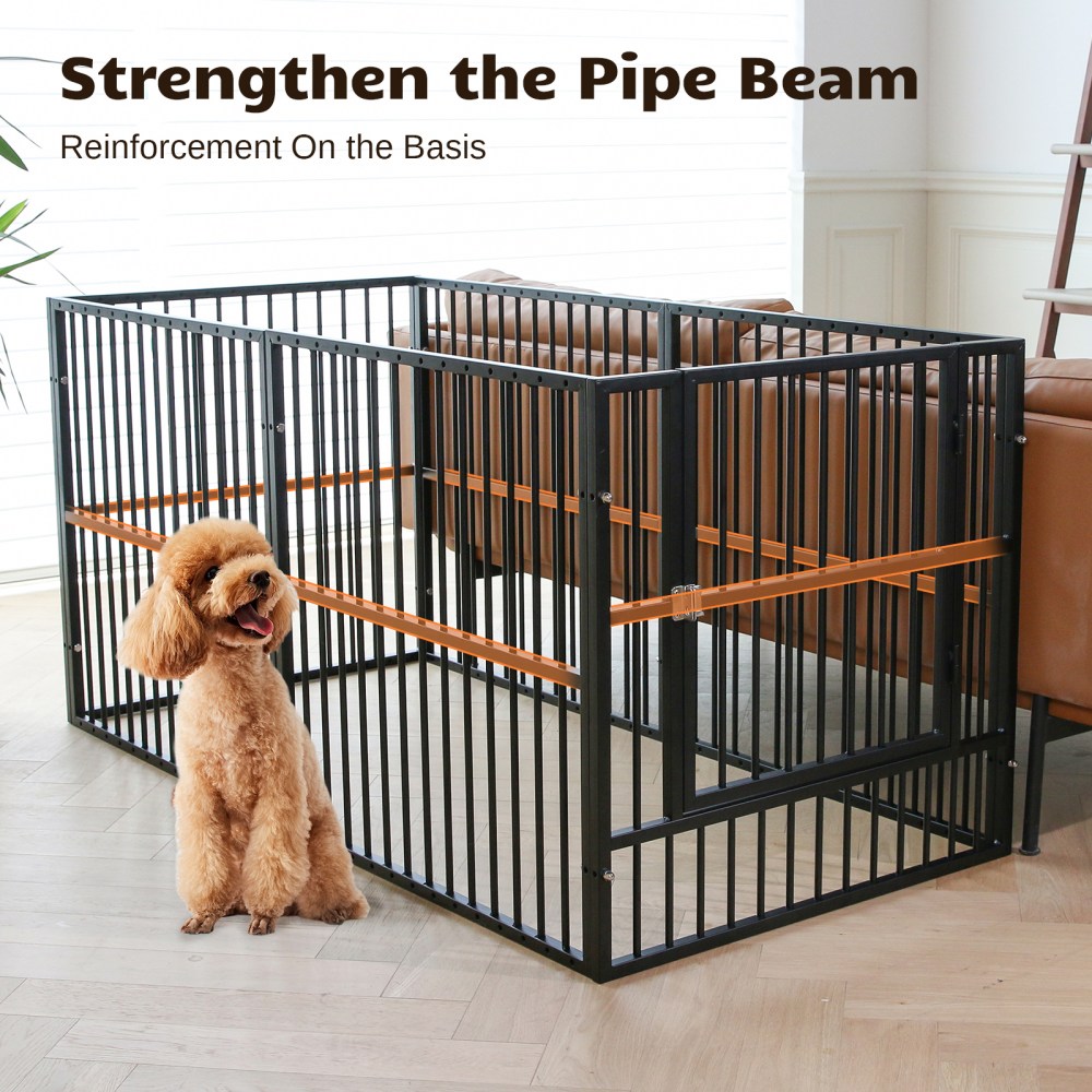 Dog Playpen Heavy Duty Dog Crate Kennel Dog Fence Pet Enclosure with Lockable Door, 6 Panel for Puppy Indoor Outdoor - Image 11
