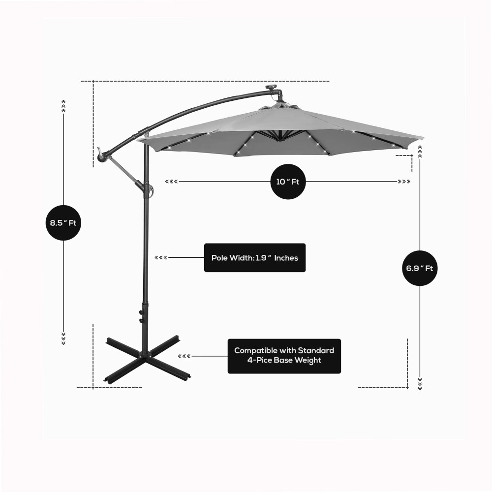 Westin Outdoor 94" Dark Green Solid Print Octagon Offset and Cantilever Patio Umbrella - Image 6
