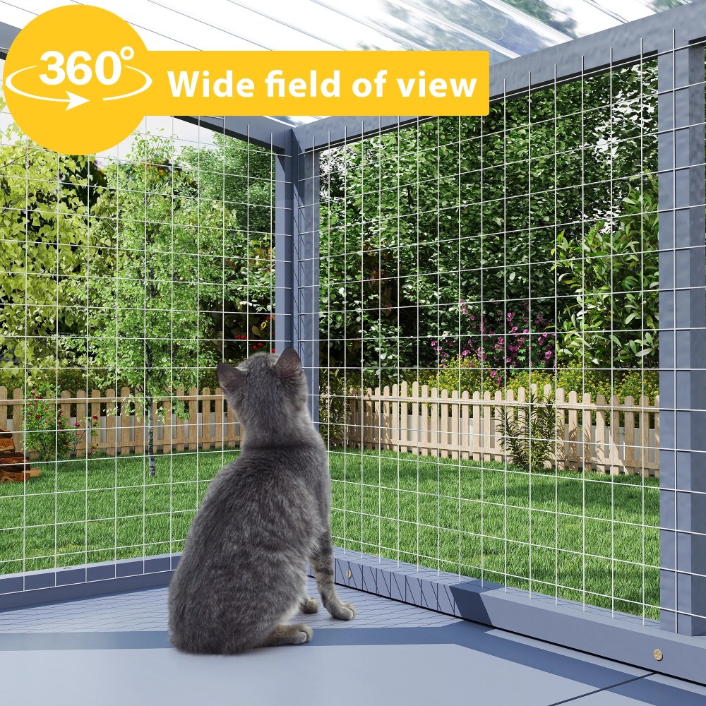 COZIWOW Weatherproof Cat Window Perch, Outdoor Cat Catio, Cat Cage for Cat Patio, Cat Window Box, Dark Gray - Image 3