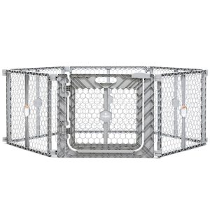 Regalo Gray Superwide Plastic Gate & 2-in-1 Play Yard with Door