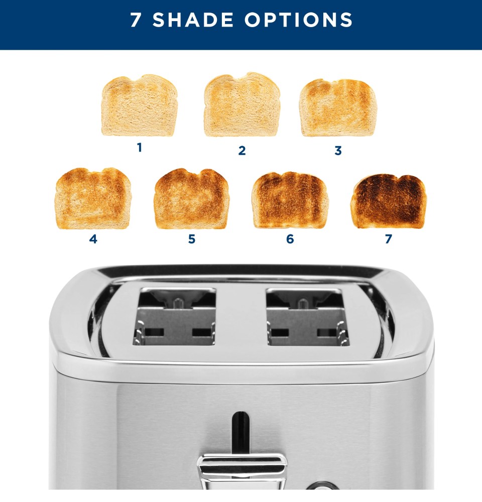 GE 2-Slice Toaster with Extra Wide Slots and Removeable Crumb Tray, Stainless Steel - Image 2