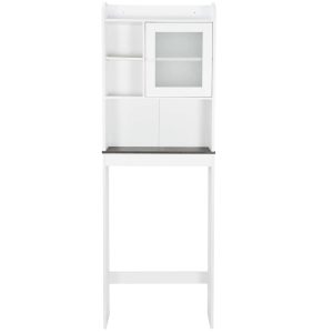 ZENY Over-The-Toilet 68.3"H Bathroom Storage Cabinet Wood Frame 3 Tiers,White