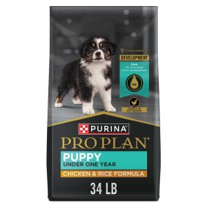 Purina Pro Plan Puppy Dry Dog Food,  Lean Muscle Support,  High Protein Chicken & Rice,  34 lb Bag