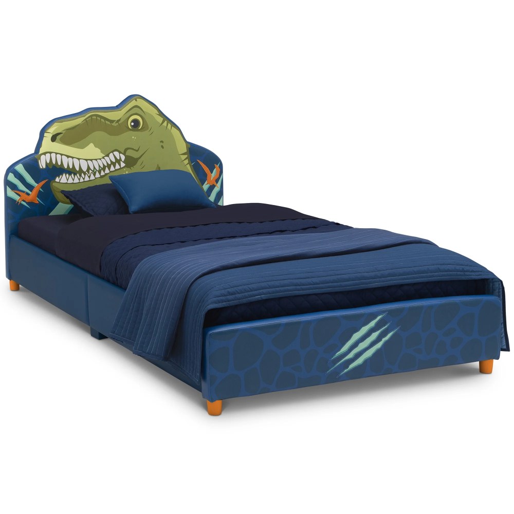 Delta Children Dinosaur Upholstered Twin Bed, Blue - Image 6