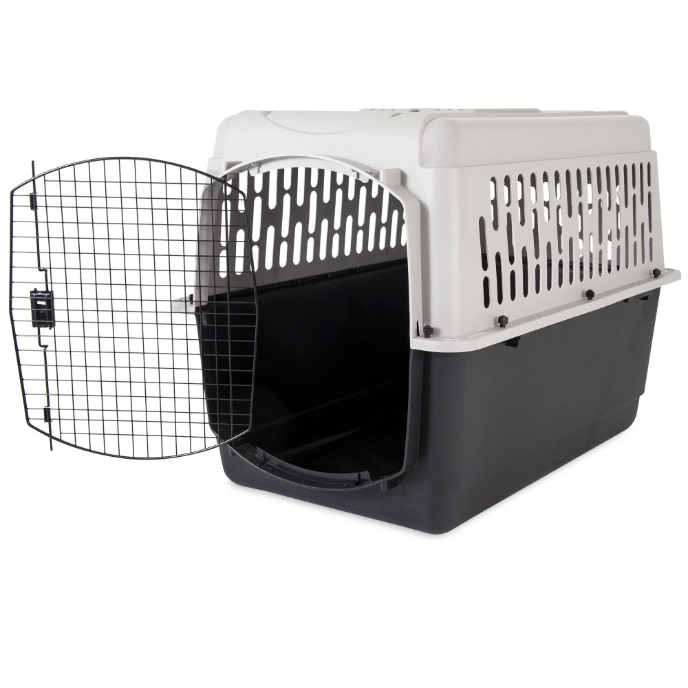 Vibrant Life Pet Portable Kennel for Dogs, Hard-Sided Travel Carrier, Durable, Metal Door, Black & Grey, For Pets 70-90 lbs, 40" L x 27" W x 30" H - Image 2