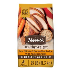 Merrick Healthy Grains Premium Adult Dry Dog Food,  Wholesome And Natural Kibble,  Healthy Weight Recipe,  25.0 lb. Bag