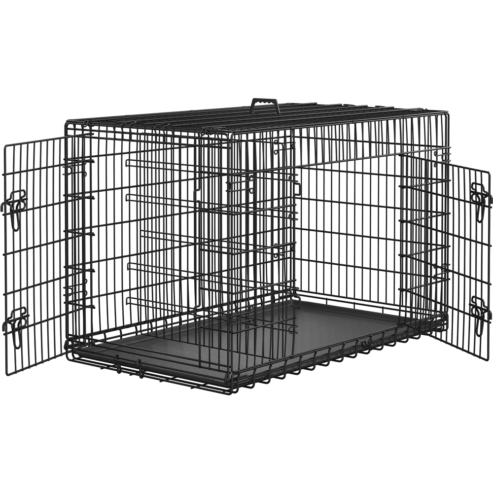 Yaheetech 48.2 inch Foldable Metal Dog Crate Kennel for Large Dogs, 2 Doors, Divider, Pull-out Tray, Black - Image 5