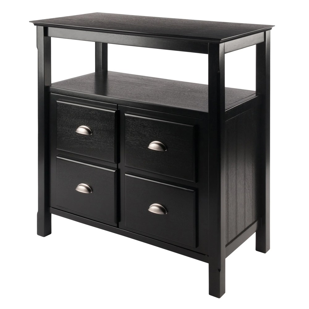 Winsome Wood Timber Buffet Cabinet with Two Doors,Black Finish