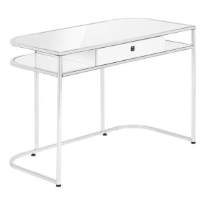 Monarch Specialties Computer Desk, Home Office, Laptop, Storage Drawers, 48"L, Work, White Laminate