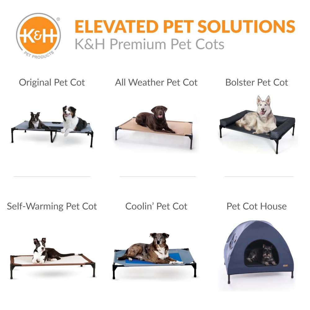 K&H Pet Products Original Bolster Pet Cot Elevated Dog Bed for Large Dogs Chocolate/Black Mesh Large 42 X 30 X 7 Inches - Image 9