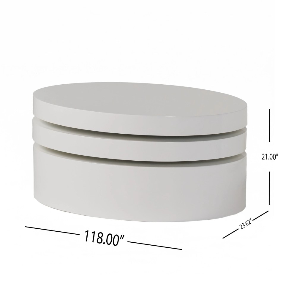 Lagom Small Oval Mod Rotatable Coffee Table - Image 10