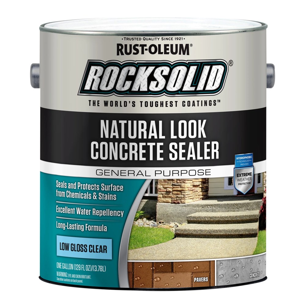 2 Pack,Clear,Rust-Oleum RockSolid Low Gloss Natural Look Concrete Sealer,1 Gal